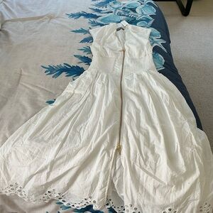 Anthropologie White Maxi Dress with Eyelet Details